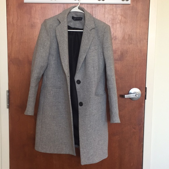 zara grey peacoat